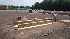 workers laying down molds for cement